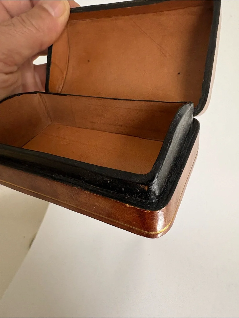Compact Brown Leather Jewelry Case